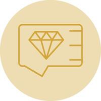 diamante línea amarillo circulo icono vector