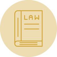 Law Book Line Yellow Circle Icon vector