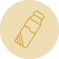 Bottle Line Yellow Circle Icon vector