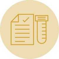Dna Report Line Yellow Circle Icon vector