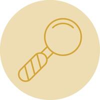 Magnifier Line Yellow Circle Icon vector