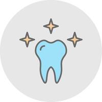 Healthy Tooth Line Filled Light Icon vector