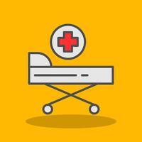 Stretcher Filled Shadow Icon vector