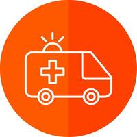 Ambulance Line Red Circle Icon vector