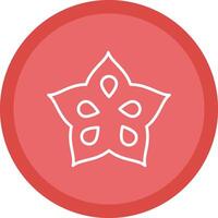 Star Fruit Line Multi Circle Icon vector