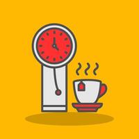 Clock Filled Shadow Icon vector