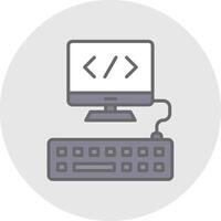 Web Programming Line Filled Light Icon vector