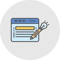 sitio web diseño línea lleno ligero icono vector