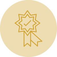 Badge Line Yellow Circle Icon vector