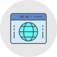 Domain Line Filled Light Icon vector