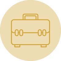 Briefcase Line Yellow Circle Icon vector