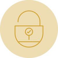 Lock Line Yellow Circle Icon vector