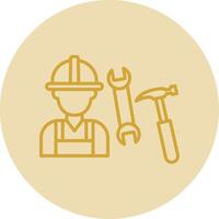 Plumber Line Yellow Circle Icon vector