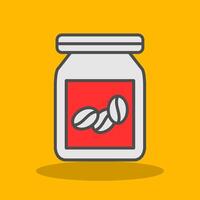 Beans Jar Filled Shadow Icon vector