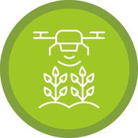 agrícola drones línea multi circulo icono vector