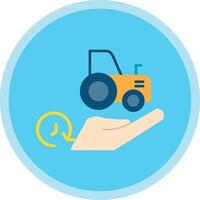 Machines Renting Flat Multi Circle Icon vector