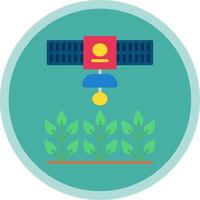 Satellite Crop Monitoring Flat Multi Circle Icon vector