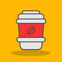 Latte Filled Shadow Icon vector