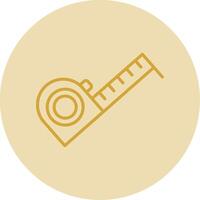 Measure Tape Line Yellow Circle Icon vector