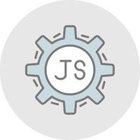 Javascript Line Filled Light Icon vector