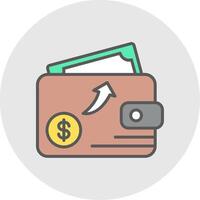 Wallet Line Filled Light Icon vector