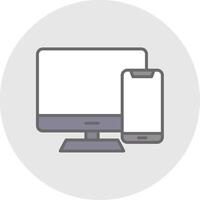 Responsive Devices Line Filled Light Icon vector