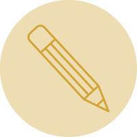 Pencil Line Yellow Circle Icon vector