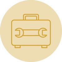 Toolbox Line Yellow Circle Icon vector