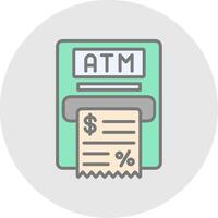 Atm Machine Line Filled Light Icon vector