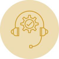 Technical Support Line Yellow Circle Icon vector