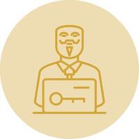 Anonymous Line Yellow Circle Icon vector