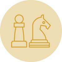 Chess Line Yellow Circle Icon vector