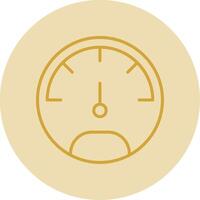 Speedo Meter Line Yellow Circle Icon vector