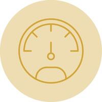 Speedo Meter Line Yellow Circle Icon vector