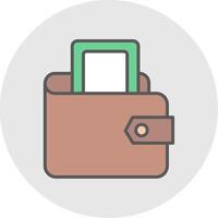 Digital Wallet Line Filled Light Icon vector