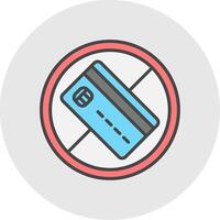No Credit Card Line Filled Light Icon vector