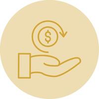 Return Of Investment Line Yellow Circle Icon vector