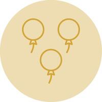 Balloons Line Yellow Circle Icon vector