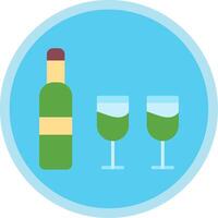 Wine Flat Multi Circle Icon vector