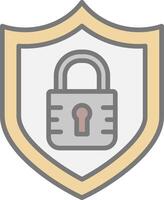 Encrypted Encrypted Line Filled Light Icon vector