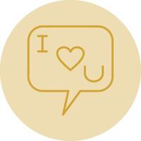 I Love You Line Yellow Circle Icon vector