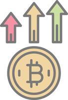 Bitcoin Up Line Filled Light Icon vector