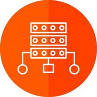 datos estructura línea rojo circulo icono vector