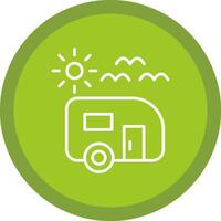 Trailer park Line Multi Circle Icon vector