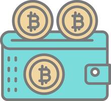 Bitcoin Wallet Line Filled Light Icon vector