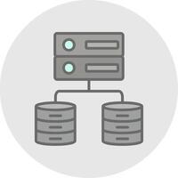 Data Server Line Filled Light Icon vector