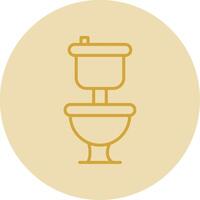 Toilet Line Yellow Circle Icon vector