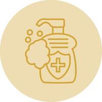 Soap Line Yellow Circle Icon vector