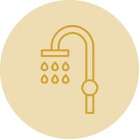 Shower Line Yellow Circle Icon vector