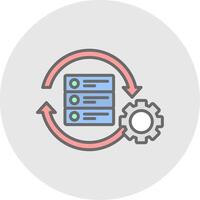 Data Processing Line Filled Light Icon vector